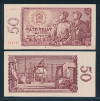 [99290] Czechoslovakia 1964 50 Korun Bank Note Prefix: G Aunc P90b