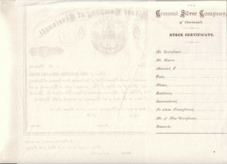 stock certificate The Crescent Silver Company Of Cincinnati/mines Argentine & CO 2