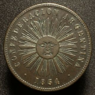 1854 (coin Turn) Argentina 4 Centavos,  Km 25,  Xf