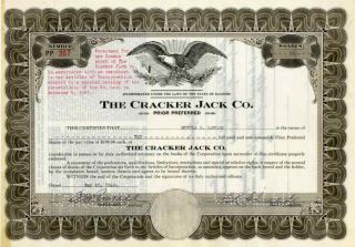 1940 Cracker Jack Co Stock Certificate