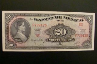 Mexico 20 Pesos 1970 Crisp Au/unc