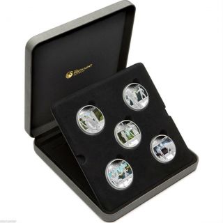 Tuvalu 2011 $1 Heroes And Villains 5x 1 Oz Proof Silver Coin Set