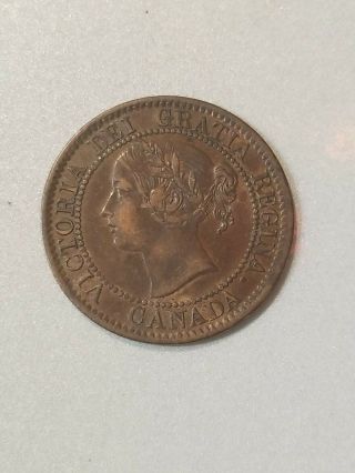 1859 Canada Canadian Old Large 1 Cent Coin Queen Victoria,  One Cent