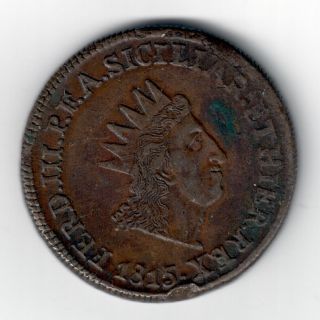 10 Grani 1815 V.  B Ferdinand Iii Sicily Italian States