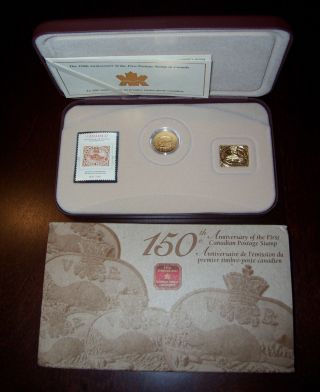 2001 Canada 3 cents Proof G/P Sterling Silver Coin set with token & stamp 5