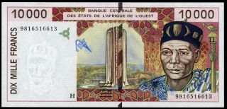 West African States Niger 10000 Francs 1998 Rare Unc (j - 078)