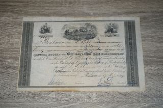 1849 Baltimore & Ohio Railroad Company Stock Certificate Signed
