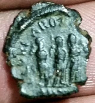 Theodosius Ii 406 - 408 Ad With Arcadius And Honorius.  Roman Imperial.