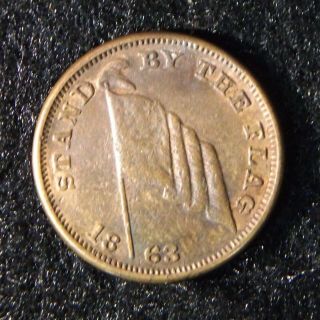 1863 Peace Maker & Cannon - Stand By The Flag - Civil War Token - Fuld 169/213