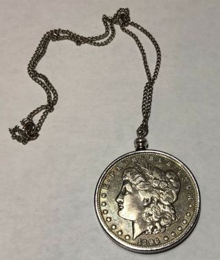 1896 O Morgan Silver Dollar Coin Pendant With Sterling Silver Chain
