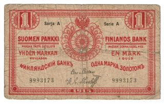 Finland Under Russia 1 Markka Mark 1915 (b162)
