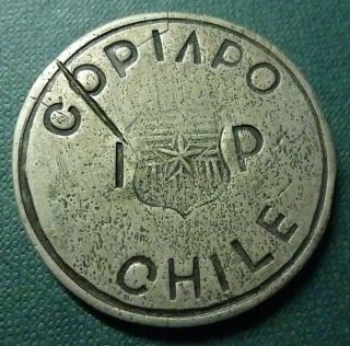 Chile (copiapo) Silver Coin 1 Peso,  Km4 Vf - 1865 (official Emergency Restrike)