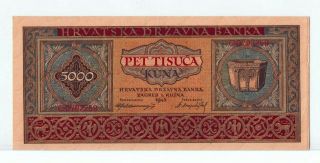 Croatia 5000 Kuna 1943 Au