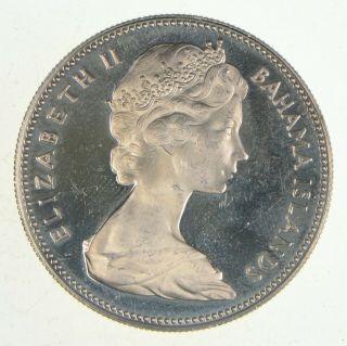 World Coin - 1970 Bahama Islands 1 Dollar - 18.  3g - World Silver Coin 059