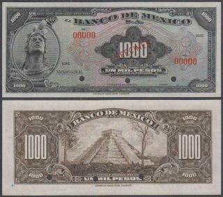 Banco De Mexico,  Rare Specimen - 1,  000 Pesos - Specimen Rare,  Nd,  Cu,  P - 44 (s)
