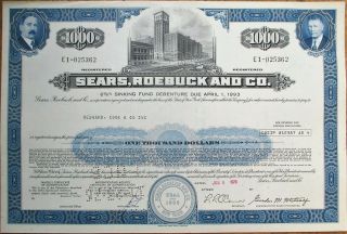 Sears,  Roebuck And Co.  1976 Stock/$1000 Bond Certificate