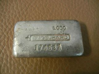 Vintage Engelhard.  999 Fine Silver,  5 Troy Oz.  Bar Serial 170537