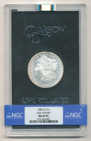 1883 - Cc Carson City Gsa Unc Morgan Silver Dollar Ngc Ms 65 Pl Exact Coin Shown