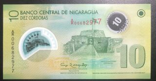 Nicaragua Banknote Polymer Remplacement 10 Cordobas 2007 Unc