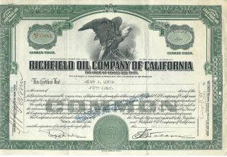 DELAWARE 1930,  Richfield Oil Company of California Stock Certificate 2