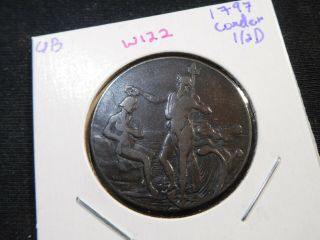 W122 Great Britain 1797 Conder 1/2 Penny John Jervis