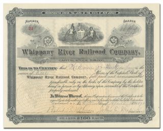 Whippany River Railroad Company Stock Certificate (1896)