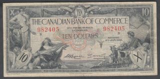 1935 Canadian Bank Of Commerce 10 Dollars Bank Note