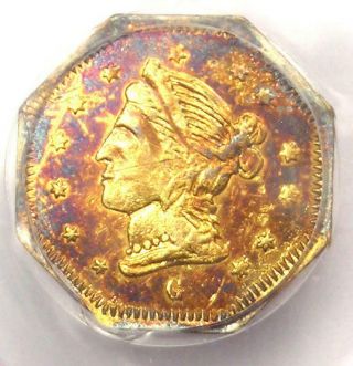 1868 Liberty California Gold Dollar Coin G$1 Bg - 1105 - Pcgs Ms61 - $950 Value