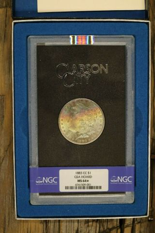 Toned 1883 Cc Morgan Dollar Gsa Hoard Ngc Ms64 Carson City Silver $1
