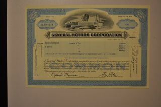 Stock Certificate General Motors Corporation Gm Car Automotive Vehicles