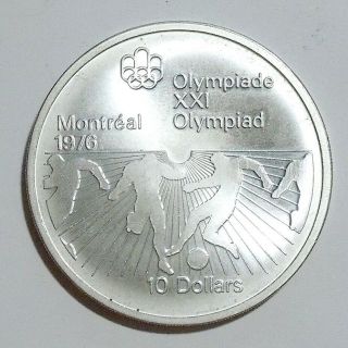 Canada - Olympic Football 10 Dollars 1976 - 0.  925 Silver Huge Coin - 48,  60 Gr.
