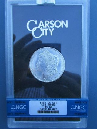 1882 Cc Morgan Silver Dollar Gsa Hoard Ngc Ms 64 No Box Item 002