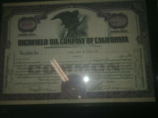 Richfield Oil Company Of California,  1933,  Stock Certificate