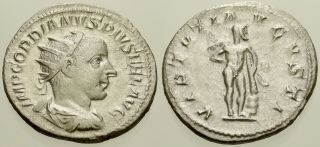 029.  Roman Silver Coin.  Gordian Iii.  Ar Antoninianus.  Rome.  Hercules.  Vf