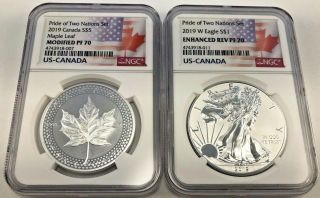 2019 Ngc Erpf70/mpf70 Pride Of Two Nations Set Ase/maple With Ogp (8007/8011)