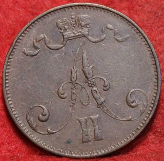 1875 Finland 5 Pennia Foreign Coin