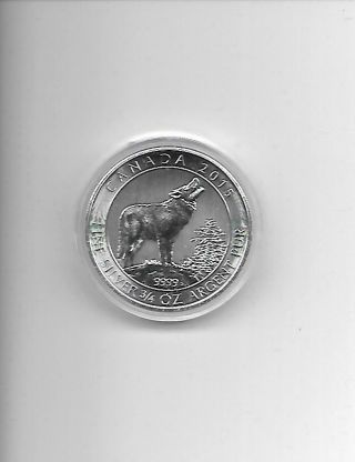 2015 3/4 Oz Canada Silver Grey Howling Wolf Coin