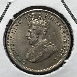 1935 Hong Kong 10 Cents Near Uncirculated Coin