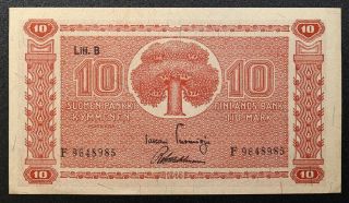 10 Markkaa Finland 1945 Banknote Unc