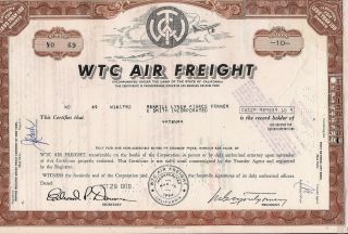 Stock Certificate Wtc Air Freght California Broker Merrill Lynch