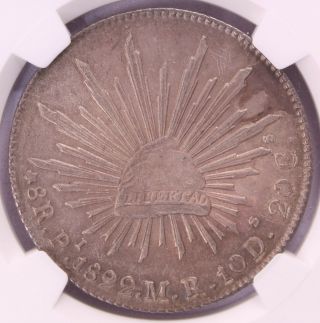 Mexico 1892 Pi Potosi Mr Silver 8 Reales Choice Ms 64 Ngc 060e