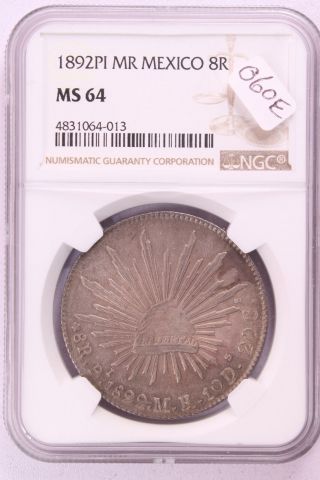 Mexico 1892 Pi Potosi MR Silver 8 Reales Choice MS 64 NGC 060E 3