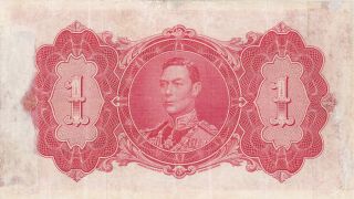 1 DOLLAR VG BANKNOTE FROM BRITISH GUYANA 1938 PICK - 12 RARE 2