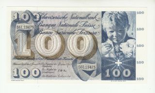 Switzerland 100 Francs 1967 Aunc/unc P49i @