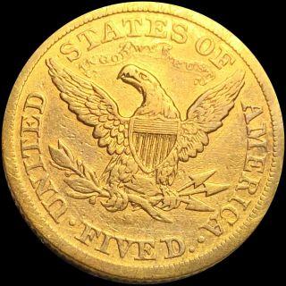 1874 - S Half Eagle $5 HIGH ABT UNCIRCULATED Gold Classic Head Collectible Coin NR 4