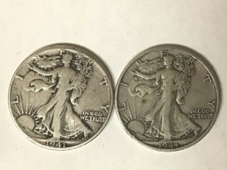 1941 - 1943 - S.  Walking Liberty Half Dollars.