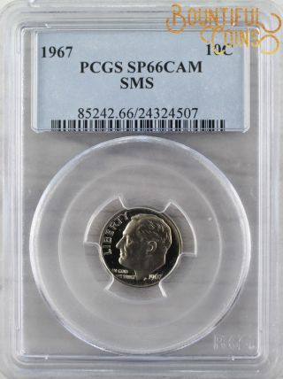 1967 Pcgs Sms Ms 66 Cameo Roosevelt Dime 10c Ten Cents Special Set (l91)