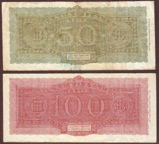 ITALY 50,  100 Lire 10.  12.  1944 2