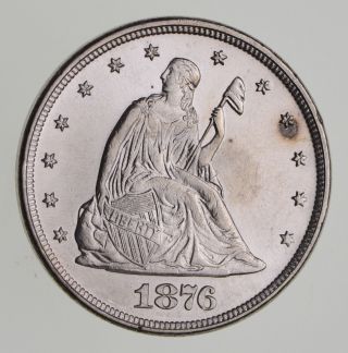 1876 Seated Liberty Silver Twenty - Cent Piece - Choice 7833