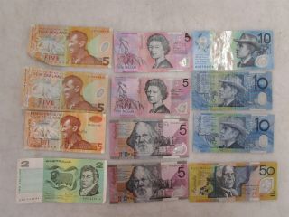 Mixed Assortment Zealand Australia Paper Money Currency
